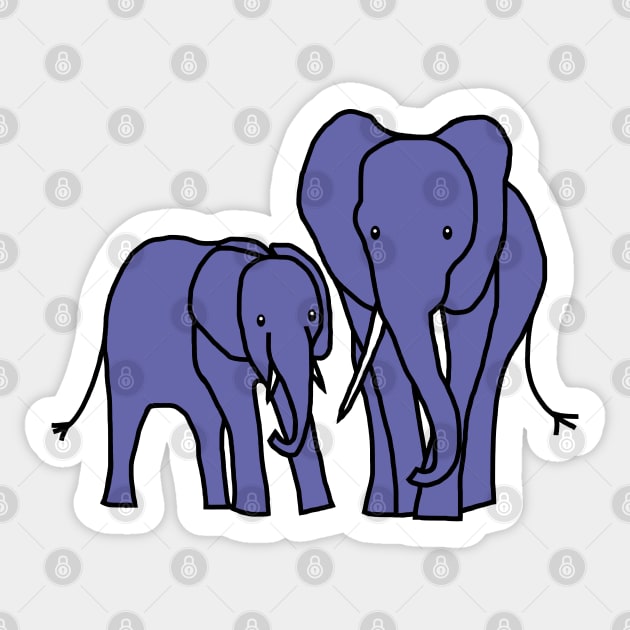 Very Peri Periwinkle Blue Elephants Color of the Year 2022 Sticker by ellenhenryart